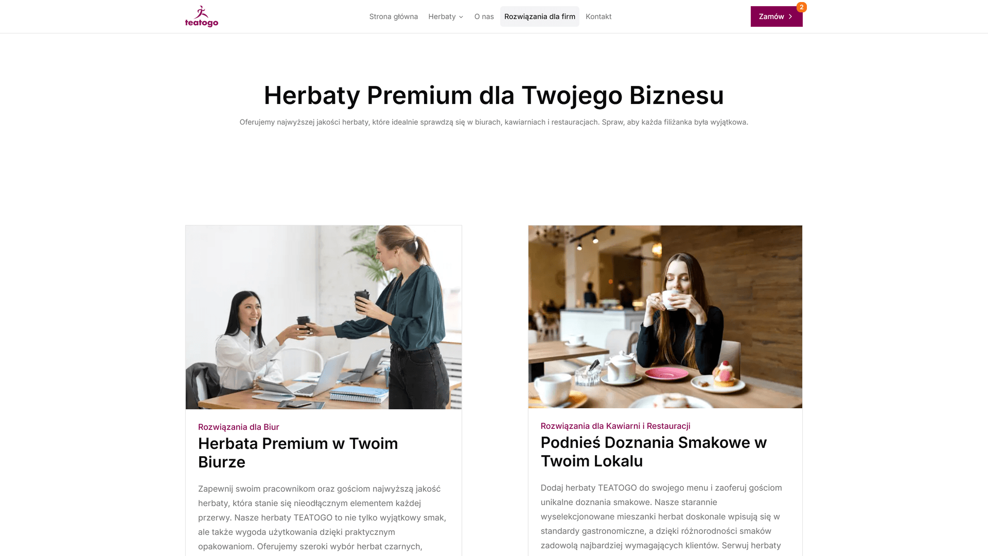 TeaToGo order page